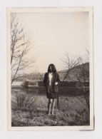 Stylish Young Woman, Lady, Portrait In Park, Vintage Orig Photo 7.6x10.8cm. (1460) - Personas Anónimos