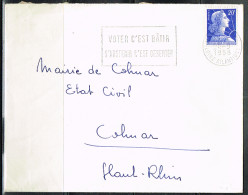 POL-L38 - FRANCE Flamme Sur Lettre De Nantes 1958 "Votez C'est Bâtir S'abstenir C'est Déserter" - Mechanical Postmarks (Advertisement)