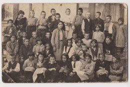 School Clas, Boys And Girls, Portrait With Teacher, Vintage 1920s Orig Photo 13.9x8.9cm. (1086) - Personas Anónimos