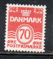 DANEMARK DANMARK DENMARK DANIMARCA 1972 1978 WAVY LINES AND NUMERAL OF VALUE 70o MLH - Ongebruikt