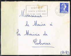 POL-L40 - FRANCE Flamme Sur Lettre De Belfort 1958 "Votez Sinon L'avenir Se Fera Sans Vous" - Mechanische Stempels (reclame)