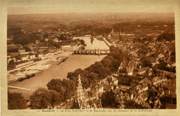 CPA (Yonne). AUXERRE. Le Pont Paul-Bert Et La Passerelle Vus Du Sommet De La Cathédrale - Auxerre