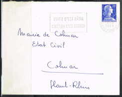 POL-L41 - FRANCE Flamme Sur Lettre De Neuilly Sur Seine 1958 "Votez Sinon L'avenir Se Fera Sans Vous" - Mechanical Postmarks (Advertisement)