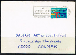 POL-L44 - FRANCE Flamme Sur Lettre De Montpellier 1995 "Votez Un Droit Un Devoir Centre D'information Citoyen" - Annullamenti Meccanici (pubblicitari)
