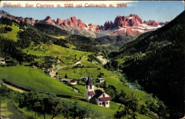 CPA St. Zyprian Trentino Südtirol, Gesamtansicht, Dolomiten, Catinaccio - Andere & Zonder Classificatie