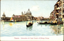 Lithographie Venezia Venedig Veneto, Imboccatura Del Canal Grande Coll' Albergo Europa - Otros & Sin Clasificación