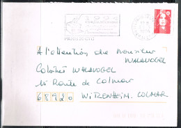 POL-L45 - FRANCE Flamme Illustrée Urne Sur Lettre De Paris 20e Cinquantenaire Du Droit De Vote Des Femmes 1994 - Mechanical Postmarks (Advertisement)