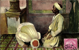 CPA Ägypten, Zwei Männer Beim Beten - Costumes