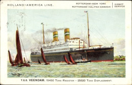 Artiste CPA Dampfschiff TSS Veendam, Holland America Line, HAL - Autres & Non Classés