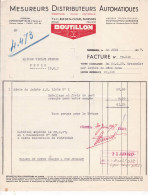 Facture Mesureurs Distributeurs Automatiques H. BOUTILLON à Suresnes Pour Violet Frs  à Thuir 1937 - 1900 – 1949