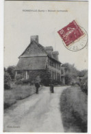 27 RENNEVILLE (Eure) Maison Normande -circulé 1928 Photo Lesade (animée) - Autres & Non Classés