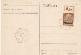 37171# HINDENBURG LOTHRINGEN CARTE POSTALE Obl BAN ST MARTIN MOSELLE 30 Décembre 1940 DERNIER JOUR D'UTILISATION - Covers & Documents