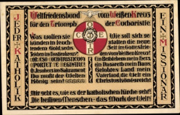 CPA Weltfriedensbund Vom Weißen Kreuz Für Den Triumph Der Eucharistie, Missionskarte 1 - Sonstige & Ohne Zuordnung
