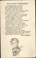 Gedicht CPA Aus Meinem Säuglingsjahr, Otto Fritzsche - Trachten