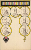 CPA Päpste, Zacharias, Gregorius III, Stephanus III, Paulus I - Personajes Históricos
