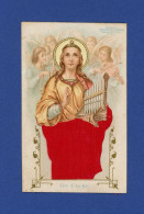 Image Religieuse Souvenir De  N. D. D' Aiguebelle   Sainte  Cécile  Bas De La Robe En Tissu Soie Patronne Des Musiciens - Devotion Images