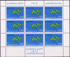 Yougoslavie - Jugoslawien - Yugoslavia Bloc Feuillet 1972 Y&T N°F1343 à F1344 - Michel N°KB1457 à KB1458 *** - EUROPA - Blocks & Kleinbögen