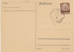 37174# HINDENBURG LOTHRINGEN CARTE POSTALE Obl CHAMBREY MOSELLE 1 Septembre 1940 - Briefe U. Dokumente