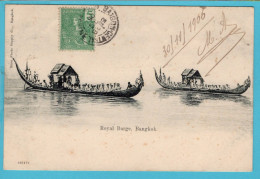 THAILAND SIAM PPC Royal Barge, Bangkok 1906 Shipped From Saigon, Indo China To Bordeaux, France - Thaïland