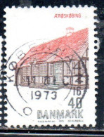 DANEMARK DANMARK DENMARK DANIMARCA 1972 ARCHITECTURE AEROSKOBING HOUSE 40o USED USATO OBLITERE' - Usado