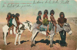 Etats Unis - Indiens - On Dress Parade - Pueblo Indians - Animée - Enfants - Anes - Colorisée - Correspondance - CPA  -  - Indiaans (Noord-Amerikaans)