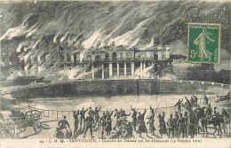 92 - Saint Cloud - Le Château - Incendie Par Les Allemands Le 13 Octobre 1870 - D'après Une Vieille Gravure - Correspond - Saint Cloud