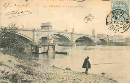 26 - Valence - Le Nouveau Pont - Animée - Pecheur à La Ligne - Oblitération Ronde De 1907 - Etat Léger Pli Visible - CPA - Valence
