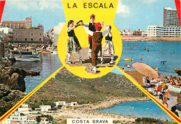 Espagne - Espana - Cataluna - Costa Brava - La Escala - Multivues - Folklore - Femme En Maillot De Bain - CPM - Voir Sca - Gerona