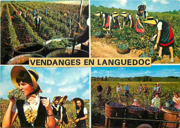 Vignes - Vendanges En Languedoc - Multivues - Tonneaux - Vendanges - Raisins - Vin - CPM - Voir Scans Recto-Verso - Viñedos