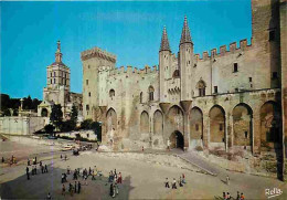 84 - Avignon - Le Palais Des Papes - Façade Occidentale Et Tour De La Campane - A Gauche Notre-Dame-des-Doms - Carte Neu - Avignon