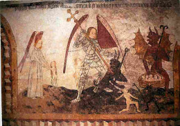 Art - Peinture Religieuse - Allemans Du Dropt - Fresques Du 15e Siècle - Saint Michel Dispute Les Ames Aux Démons - Cart - Quadri, Vetrate E Statue