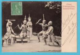 THAILAND SIAM PPC A Group Of Actors 1906 Shipped From Indo China To Bordeaux, France - Tailandia
