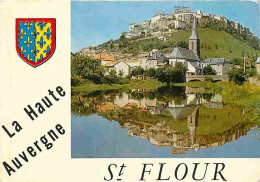 15 - Saint Flour - Vue Générale Et Les Bords De L'ander - Blasons - Flamme Postale - CPM - Voir Scans Recto-Verso - Saint Flour