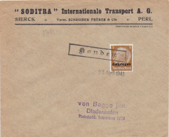 37181# HINDENBURG LOTHRINGEN LETTRE Obl KONDEN 23 Avril 1941 CONDE NORTHEN MOSELLE THIONVILLE - Covers & Documents