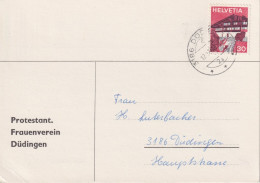 Motiv Karte  "Protestant. Frauenverein, Düdingen"        1974 - Briefe U. Dokumente