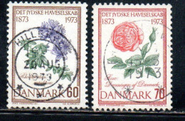 DANEMARK DANMARK DENMARK DANIMARCA 1973 CENTENARY OF HORTICULTURAL SOCIETY FLORA FLOWERS SET SERIE USED USATO OBLITERE' - Usati