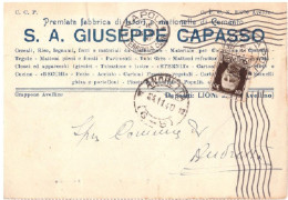 1940 AVELLINO LIONI PREMIATA FABBRICA GIUSEPPE CAPASSO   V117 - Reclame