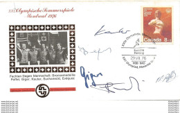 213 - 2 - Enveloppe Timbre Et Oblit Spéciale "Escrime" Médaille De Bronze équipe Suisse Avec Signatures - Sommer 1976: Montreal