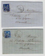 TB 4815 - 1880 / 82 - LAC - 2 Lettres De M. LAVAL à LYON Pour M. ROBERTY, Négociant à MARSEILLE - 1877-1920: Semi Modern Period