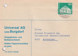 Motiv Karte  "Universal AG, Stepdecken/Bettwaren, Burgdorf"        1970 - Brieven En Documenten