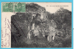INDO CHINA Française PPC Ruines D' Angkor 1906 Saigon To Cambodja - Kambodscha