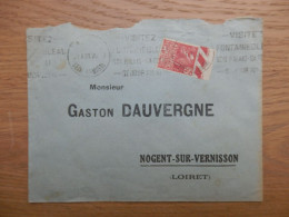 ENVELOPPE GASTON DAUVERGNE NOGENT-SUR-VERNISSON 45 - 1921-1960: Période Moderne