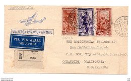 Lavoro Lire 100 Su Busta Raccomandata - 1946-60: Poststempel