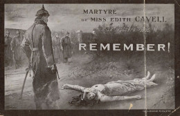 Martyre Execution Of Edith Cavell Nurse Rare WW1 WORN French Old Postcard - Cruz Roja