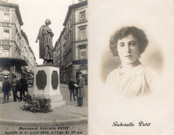 WW1 Spy Gabrielle Petit 2x Antique Portrait Memorial Postcards - Croix-Rouge