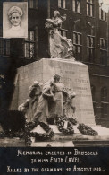 Memorial To Edith Cavell Nurse WW1 Antique Bruxelles Postcard - Cruz Roja