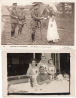 The King Meets A WW1 Hospital Matron Postcard & Red Cross Nurse Old Photo - Cruz Roja