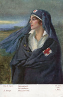 Devotedness Red Cross WW1 Nurse Painting Old Postcard - Rotes Kreuz