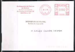 POL-L50 - SUISSE EMA De L'Ambassade De France à Berne 1995 - Marcophilie