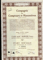 Compagnie Des COMPTEURS Et MANOMÈTRES - Eau
